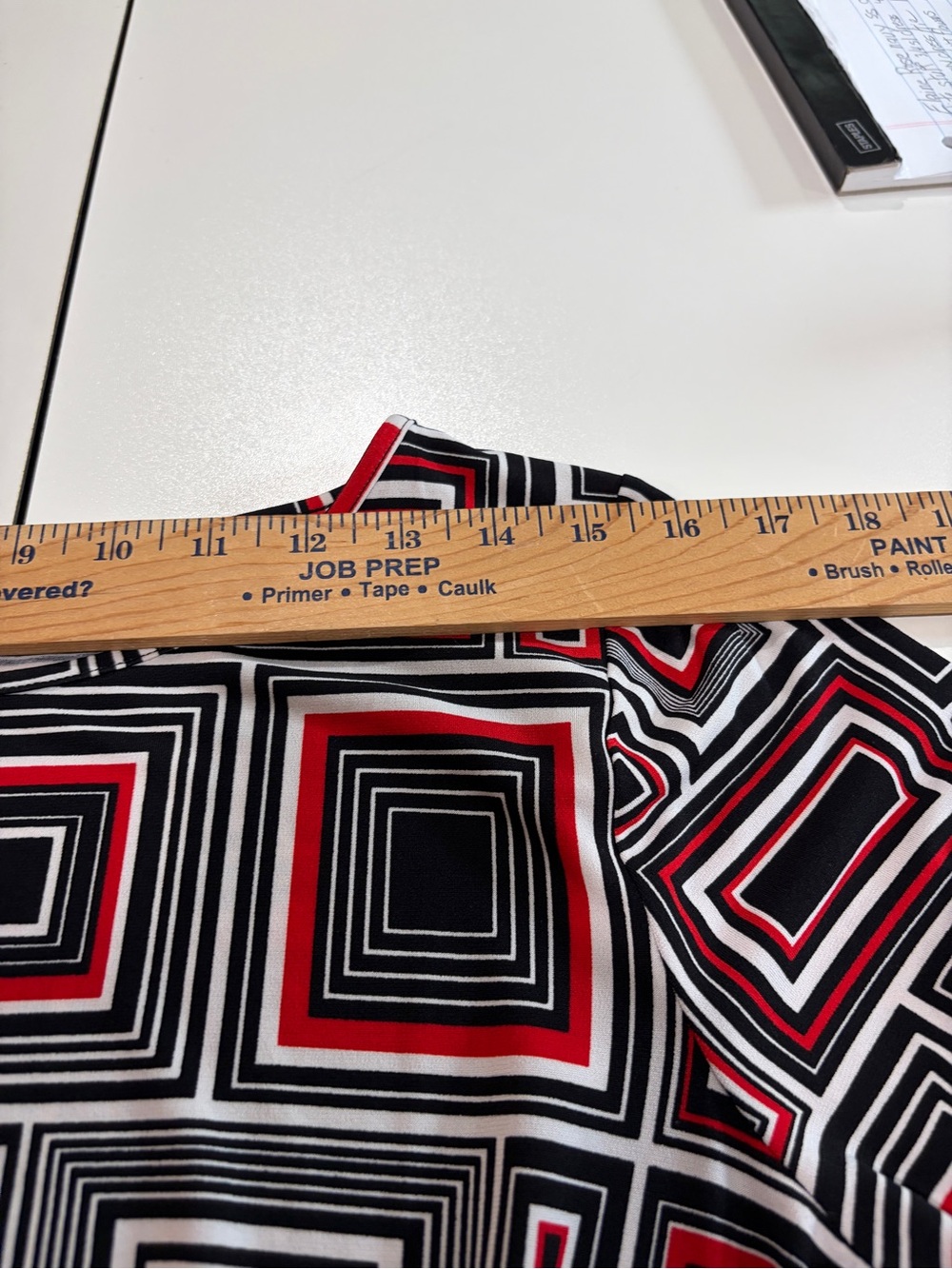 Anne Klein Red Black and White Geometric Midi Dress - Picture 10 of 11